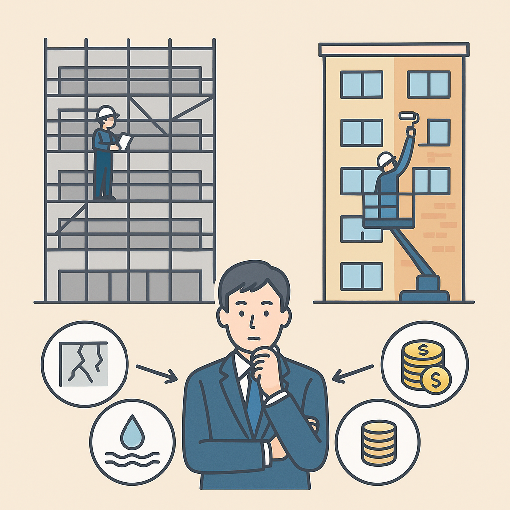 大規模修繕と中規模修繕について検討する人